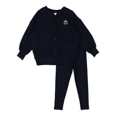 Lil Legs navy cardigan loungeset from our Robes & Pajamas.