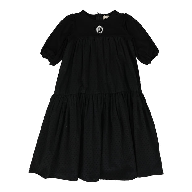 Lil Legs black emblem maxi dress three quarter sleeve from our Robes & Pajamas.