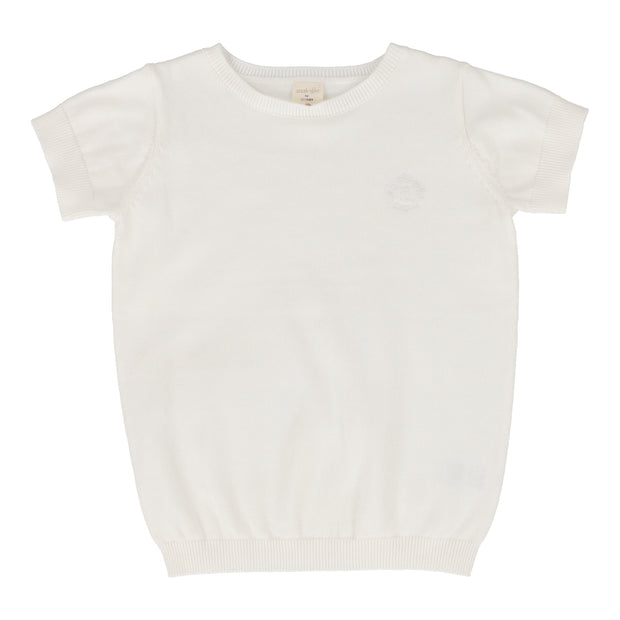 Analogie white boys crewneck sweater short sleeve from our Dressy Knit Basics.