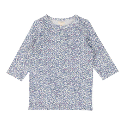 Lil Legs Poppy Floral T-Shirt Three Quarter Sleeve - White (Printed Weekday Collection)