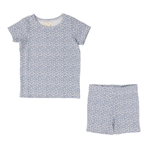 Lil Legs Poppy Floral Short Set - White (Printed Weekday Collection)