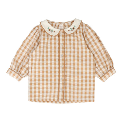 Analogie golden gingham girls shirt from our Gingham Dressy Collection.