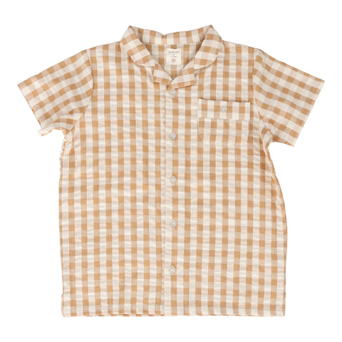 Analogie golden gingham collar shirt from our Gingham Dressy Collection.