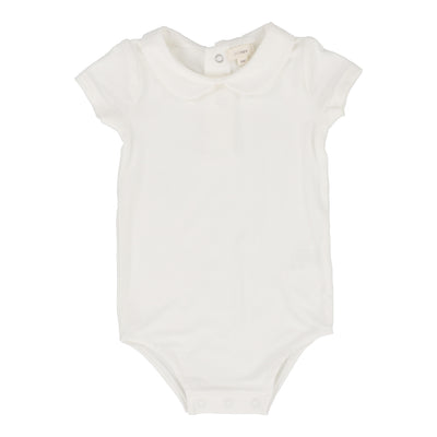 Lil Legs white peter pan onesie from our Dressy Basics.