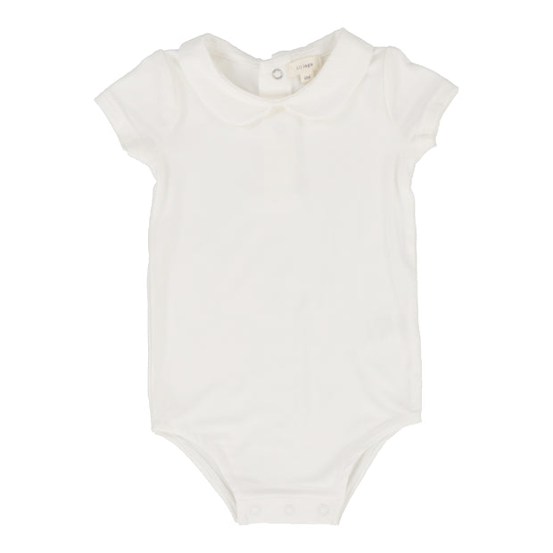 Lil Legs white peter pan onesie from our Dressy Basics.