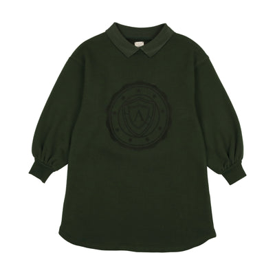 Lil Legs Logo Sweatshirt Long Sleeve Dress - Green