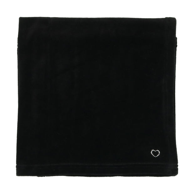 Lil Legs Leather Tag Blanket - Black Rhinestone