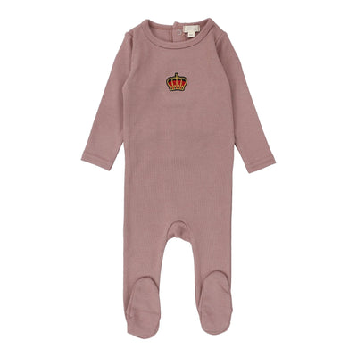 Lil Legs Crown Footie - Mauve