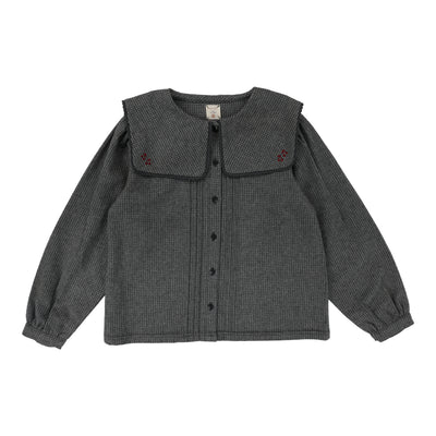 Analogie Girls Blouse - Gray Houndstooth