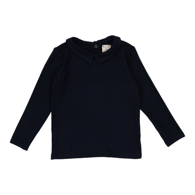 Lil Legs Collar T-Shirt Long Sleeve - Navy