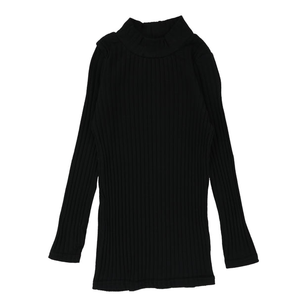 Lil Legs Ribbed Funnel Neck Shirt - Black