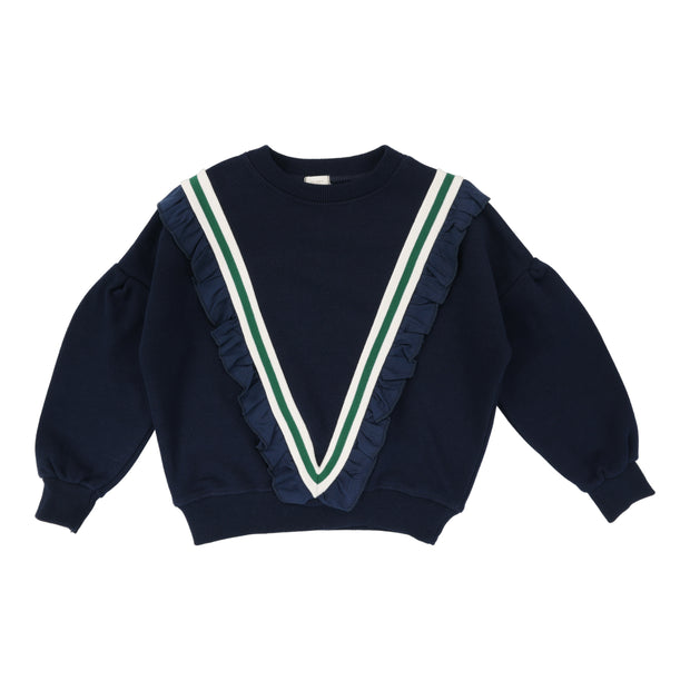 Lil Legs Girls Varsity Sweatshirt - Navy