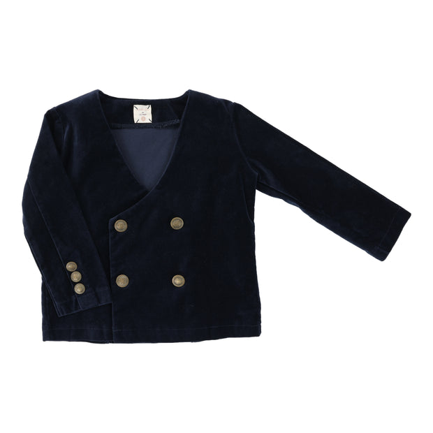 Analogie Velvet Blazer - Navy