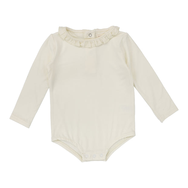 Lil Legs Ruffle Onesie Long Sleeve - Cream