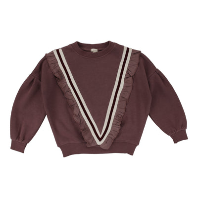 Lil Legs Girls Varsity Sweatshirt - Dusty Plum