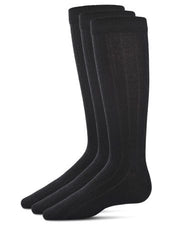 Memoi Boys Bamboo Solid Crew Socks 3-pack - Black MK-10961