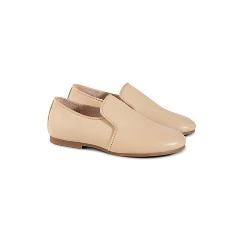 RayBelle Leather Smoking Flats - Cappuccino