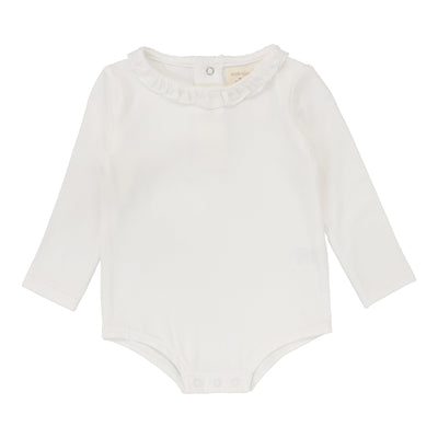 Lil Legs Ruffle Onesie Long Sleeve - Winter White