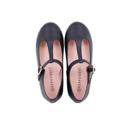 Perroquet Girls Leather T-Strap Mary Janes - Black