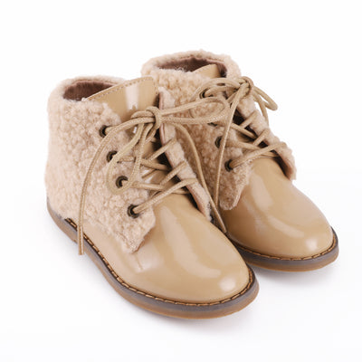 Zeebra Kids Sherpa Baby Booties - Oat