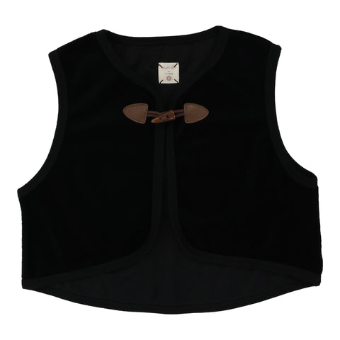 Analogie Velour Toggle Vest - Black