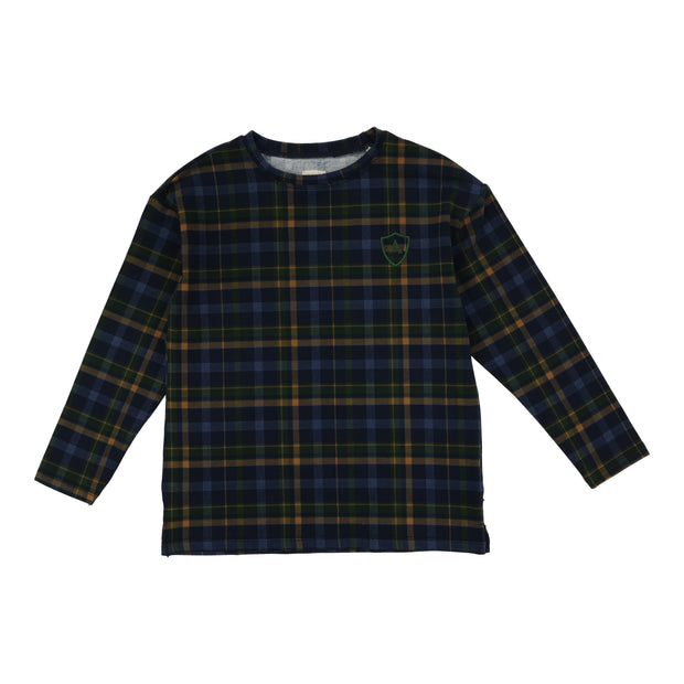 Analogie Plaid Boxy T-Shirt Long Sleeve - Plaid