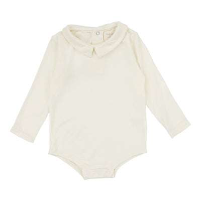 Lil Legs Collar Onesie Long Sleeve - Cream