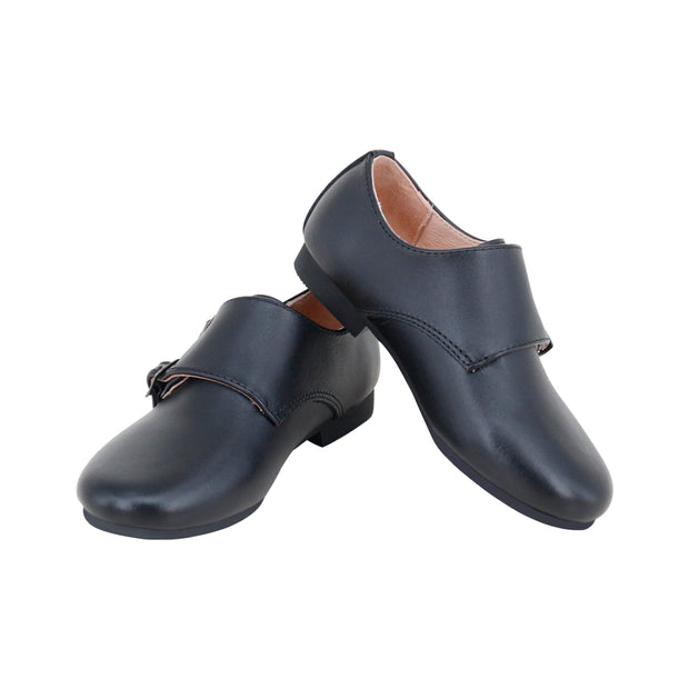 Perroquet Shoes Leather Double Monk Strap Shoes - Black