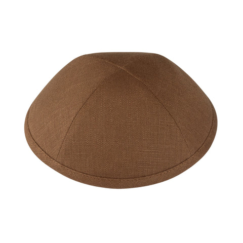 iKippah Brown Earth Linen Yarmulka