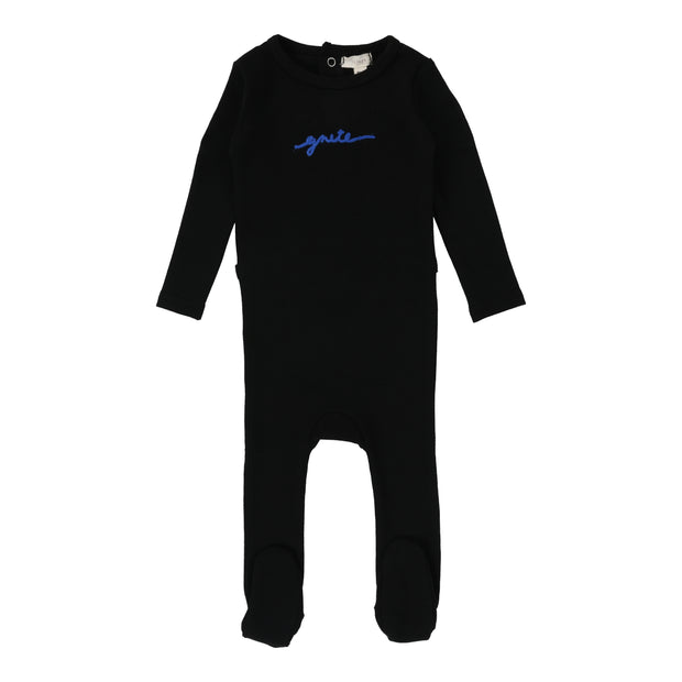 Lil Legs Gnite Footie - Black/Blue