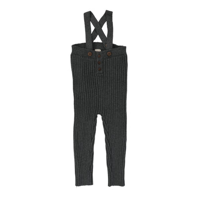 Analogie Rib Knit Overalls - Gray