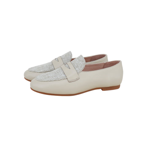 Perroquet Shoes Leather Hard Penny Loafers - Linen/Beige