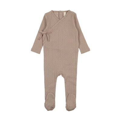 Lilette Fine Pointelle Footie - Taupe