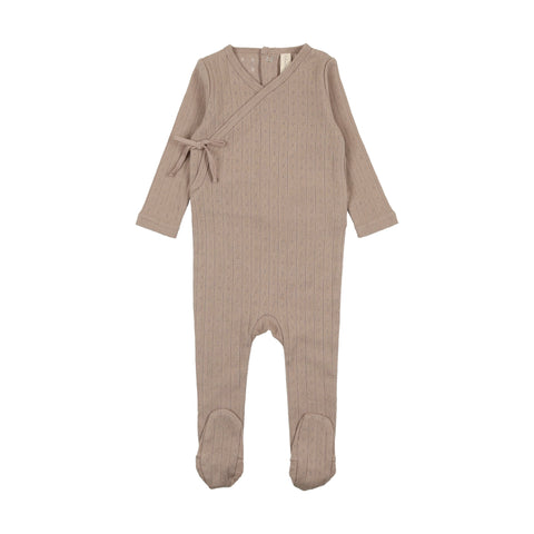 Lilette Fine Pointelle Footie - Taupe