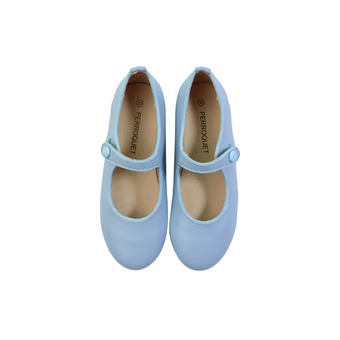 Perroquet Shoes Leather Round-Front Mary Janes - Blue