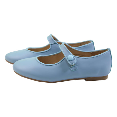 Perroquet Shoes Leather Round-Front Mary Janes - Blue