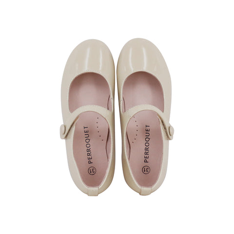 Perroquet Shoes Patent Leather Mary Janes - Cream