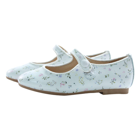 Perroquet Shoes Leather Round-Front Mary Janes - Floral Print