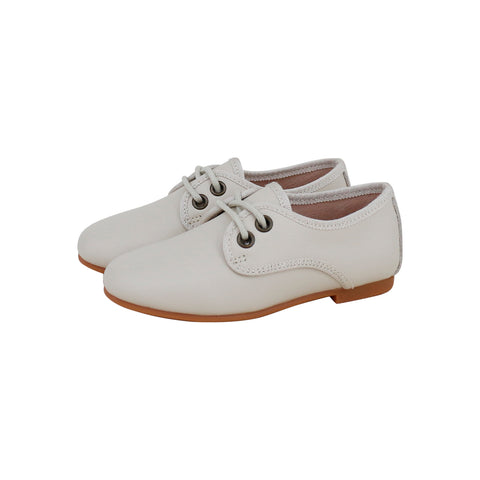 Perroquet Shoes Leather Oxford Lace Ups - Stone