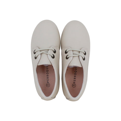 Perroquet Shoes Leather Oxford Lace Ups - Stone