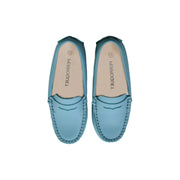 Perroquet Shoes Pebbled Leather Penny Loafers - Light Blue