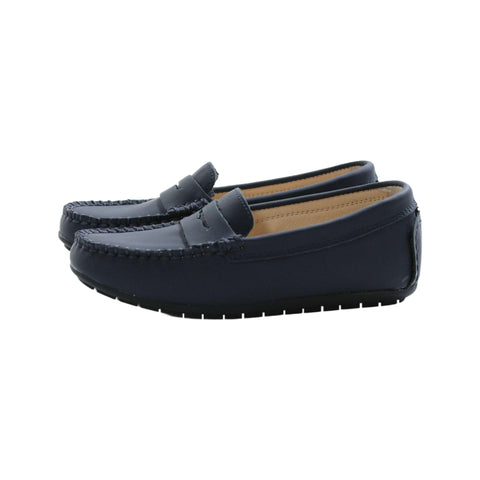 Perroquet Shoes Silky Leather Penny Loafers - Navy