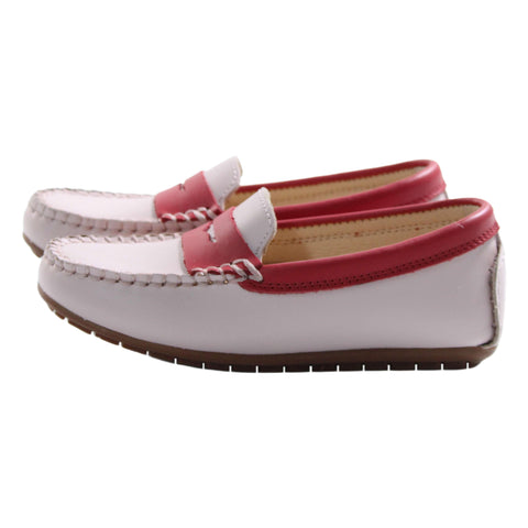 Perroquet Shoes Leather Penny Loafers - Pink/Red