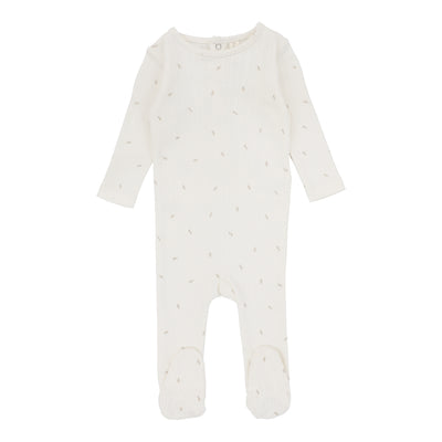 Lilette Printed Pointelle Footie - Cream Branch