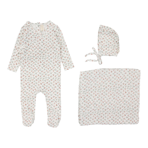 Lilette Bouquet Floral Layette Set - Winter White/Floral