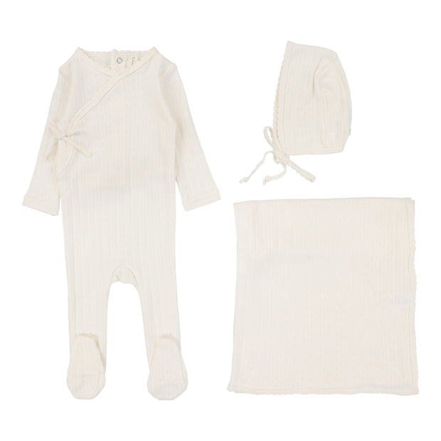 Lilette Fine Pointelle Layette Set - Cream