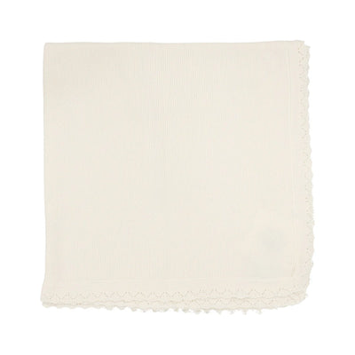 Lilette cream knit ruffle blanket from our Knit Pointelle.