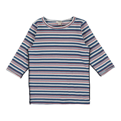 Lil Legs Basic Girls T-Shirt Three Quarter Sleeve - Multistripe