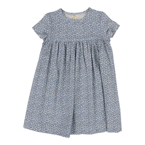 Lil Legs Poppy Floral Dress Short Sleeve - White (Printed Weekday Collection)