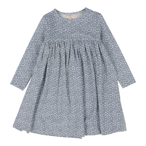 Lil Legs Poppy Floral Dress Long Sleeve - White (Printed Weekday Collection)